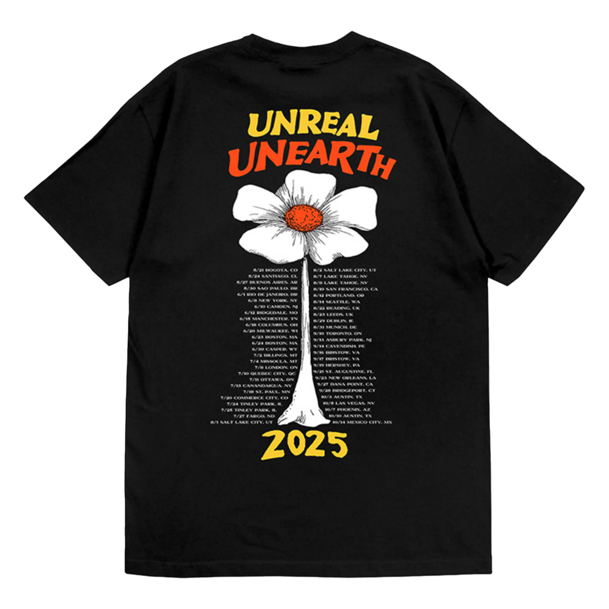 Unreal Unearth 2025 Flower Tour Tee